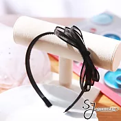 【SJ】韓版時尚緞帶蝶結造型髮箍/髮圈-黑色