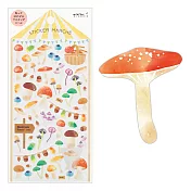 MIDORI 水彩和紙貼紙(假日市集食材類)-菇類