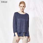 【ST.MALO】輕寫春色亞麻天絲上衣-1872WT-M牛仔藍