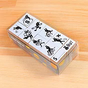 黑白畫塗鴉印章組-碳兔君記帳篇