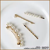 『坂井.亞希子』日雜熱銷甜美珍珠髮夾劉海夾 四件套組