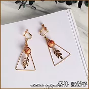 『坂井.亞希子』手作幾何三角造型樹葉天然石耳環 -耳夾款