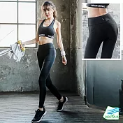 【BODYAIR嚴選】翹臀透網紋緊身褲(運動.健身.慢跑)M 黑