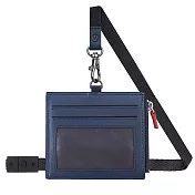 MONDAINE 瑞士國鐵牛皮4卡拉鏈安全釦證件套–藍