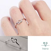 【Hera】赫拉 氣質心型結開口戒指銀色