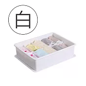 【E.dot】居家內褲10格附蓋收納盒白色