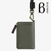 BAGMIO fusion 系列牛皮雙卡雙色鑰匙零錢包-綠棕