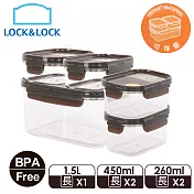 【樂扣樂扣】魔塑空間Bisfree晶透抗菌保鮮盒五件組魔塑空間