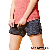 【AIRWALK】女款條紋POLO杉M黑色