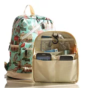 【EZlife】背包防水內膽收納包中包-大款(25.5*11*28.5cm)淺卡其