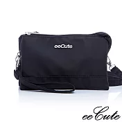 eeCute輕質感多用途隨身包(收納,手拿,側斜背)EEEP001-BK-時尚黑