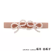 『坂井.亞希子』小清新珍珠蝴蝶結彈簧夾 -粉色
