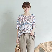 【慢。生活】印花造型口袋上衣-F 9838-3　FREE橘色