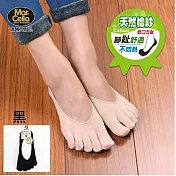 (3雙組) 瑪榭素面低口後跟止滑隱形五趾襪(22-24cm)M黑