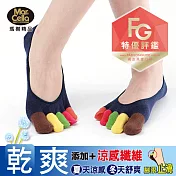 (3雙組) 瑪榭乾爽。低口止滑隱形五趾襪 -M彩色五趾隨機色