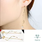 【Hera】赫拉 925銀針S型長波浪鋯石耳環-2款金色耳夾