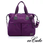 eeCute 尼龍輕量感手提斜側背三用包-EEEG018-PU-優雅紫
