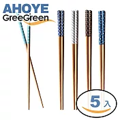 【GREEGREEN】幾何圖形木筷子 5雙入