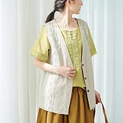 【慢。生活】蕾絲拼貼肌理背心-F 60006　FREE淺卡