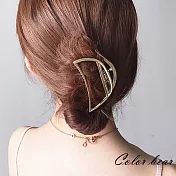 【卡樂熊】歐美半圓極簡風金屬線條造型爪夾(兩色)-金色