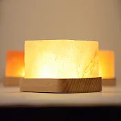 woody喜馬拉雅 天然負離子水晶鹽燈 淨化空氣 小夜燈 原木底座黃光燈款