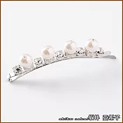 『坂井．亞希子』手工串珠珍珠花朵造型髮夾 -水鑽珍珠