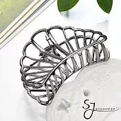 【SJ】歐美復古簡約扇形爪夾(兩色)-槍黑色