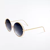 【ASLLY】金框漸層灰大圓框墨鏡/太陽眼鏡