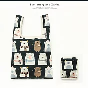 easygoing 購物袋(餅乾口袋好收納)‧熊honey~(黑)