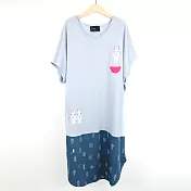 ：Urb.【跳跳兔】橢圓畫布衣FREE淺藍