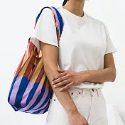 Baggu口袋購物袋(M)條紋拼接