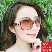 seoul show首爾秀 G牌釦環款太陽眼鏡UV400墨鏡 15809透茶色
