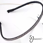 【SJ】簡約細麻花辮子髮箍-深灰色