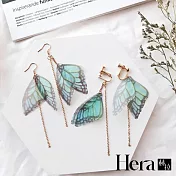 【Hera赫拉】復古文藝氣質手作 薄紗蝶翅蝴蝶翅膀耳夾耳墜(二款)-耳夾款