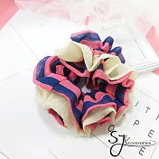 【SJ】撞色條紋雙層造型圈束/腸束(四色)-桃紅