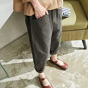 【慢。生活】厚棉鬆緊斜口袋蘿蔔褲 809　FREE墨綠