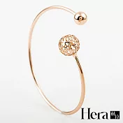 【Hera 赫拉】鏤空玲瓏球鋯石韓版甜美簡約飾品首飾開口手鍊手飾手鐲女玫瑰金