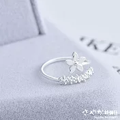 【Sayaka紗彌佳】925純銀香水花園花朵造型開口戒