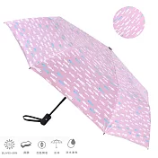 【2mm】100%遮光 簡約系黑膠降溫自動開收傘(粉魚)