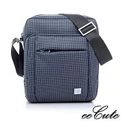 eeCute輕巧隨身側斜背包-EEEP011-GY-格紋灰