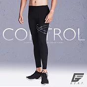 GIAT唯我類繃分壓躍動機能褲(男款)F極簡黑