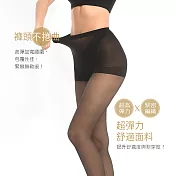 瑪榭 奇肌不脫紗15丹XL全彈絲襪(加大型)XL黑