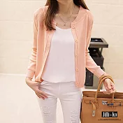 【Jilli~ko】薄款針織開衫小外套 J6336　FREE粉紅