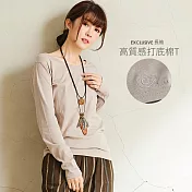 【慢。生活】高質感打底棉T M/L/XL　L卡其