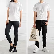 BeautyFocus(男女適穿)小圓領棉著感舒適輕柔素面T恤75601白色-M