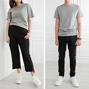 BeautyFocus(男女適穿)小圓領棉著感舒適輕柔素面T恤75601灰色-S