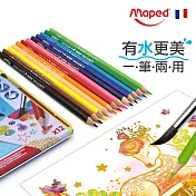 【法國Maped】學用水彩色鉛筆(12色鐵盒)