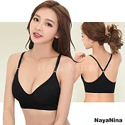 【Naya Nina】率性自在美背無鋼圈運動BRA內衣M黑色