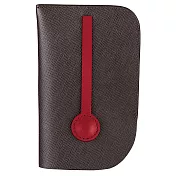 MONDAINE 瑞士國鐵隱藏式拉環牛皮鑰匙包-十字紋咖啡