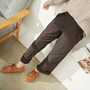 【慢。生活】厚棉款蕾絲反摺長褲 11480　FREE咖啡色